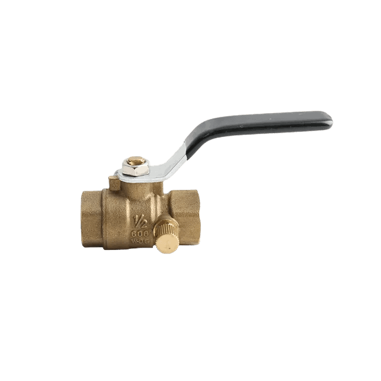 600WOG Brass ball valve with drain