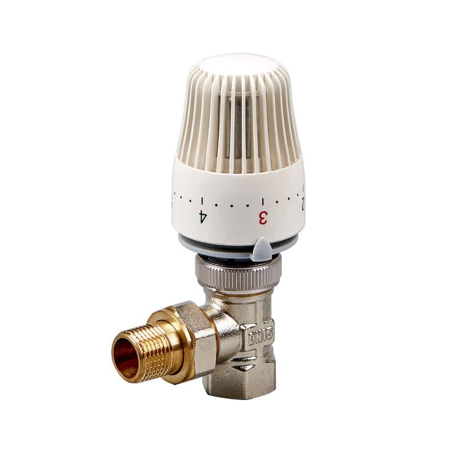 Angle temperature heating valve