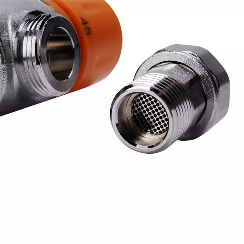 Filter union nuts for thermostatic mixing valve