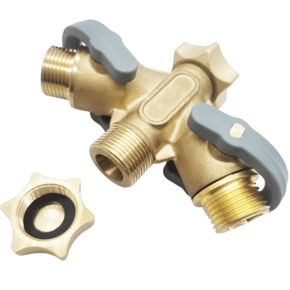 Brass Garden Hose 2-Way Splitter Valve