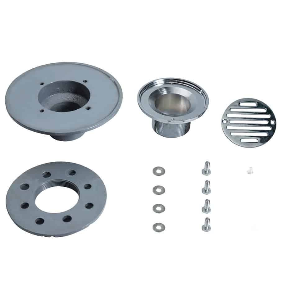 cast iron adjustable shower drain with round shower components 0889e
